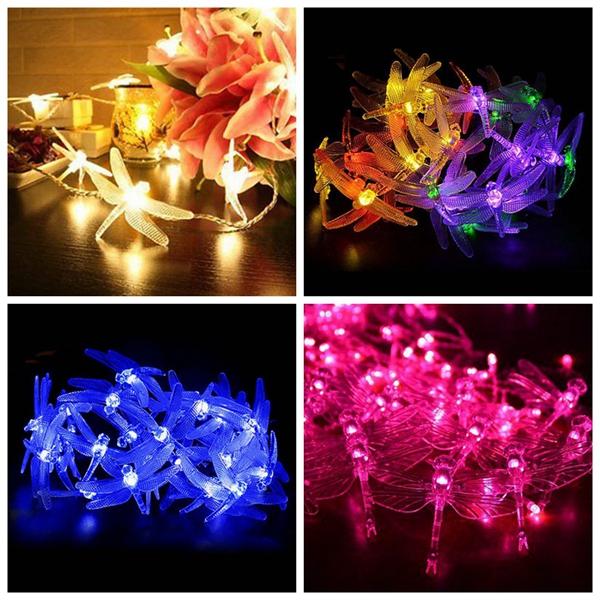 Battery Powered 2.5M 5M Dragonfly LED Fairy String Lights for Christmas Wedding Party DC4.5V