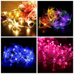 Battery Powered 2.5M 5M Dragonfly LED Fairy String Lights for Christmas Wedding Party DC4.5V