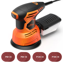 110V/220V 240W Electric Random Orbital Sander Rotary Sander 125mm with 20Pcs Sandpapers Circular Sander Dust Collection Box
