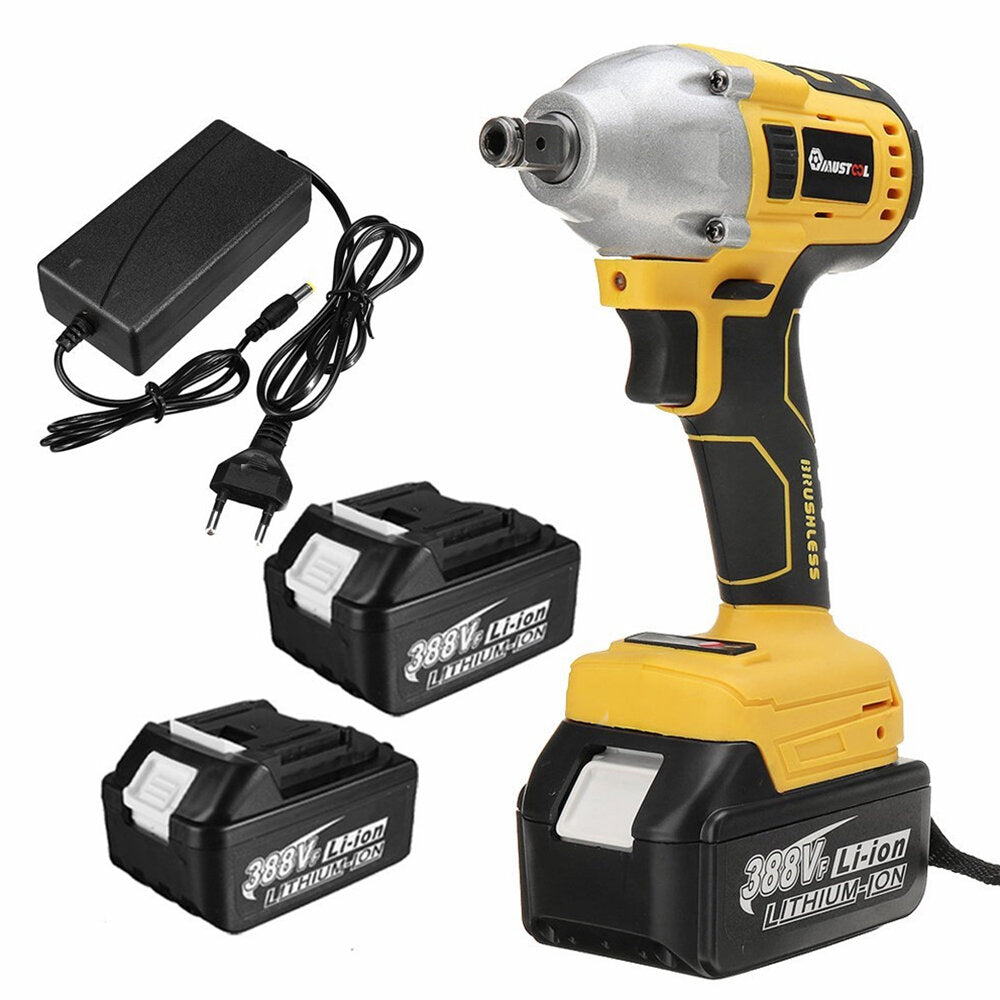 800N.M 1/2" 388VF 6000mAh Electric Wrench Brushless Motor Woodworking Tool with/without Battery