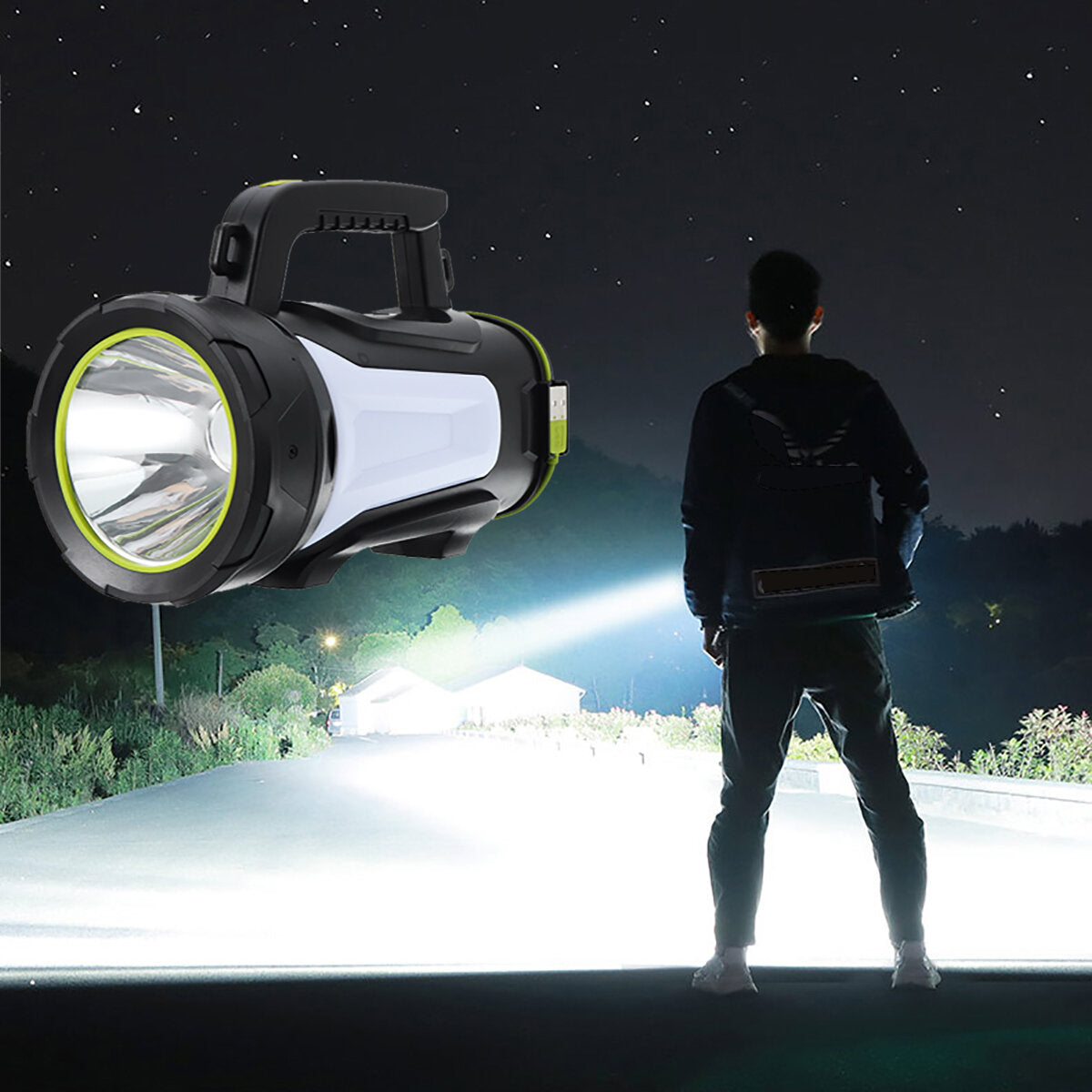 800LM LED Searchlight LED USB Searchlight 3 Modes Spotlight Flashlight Work Light