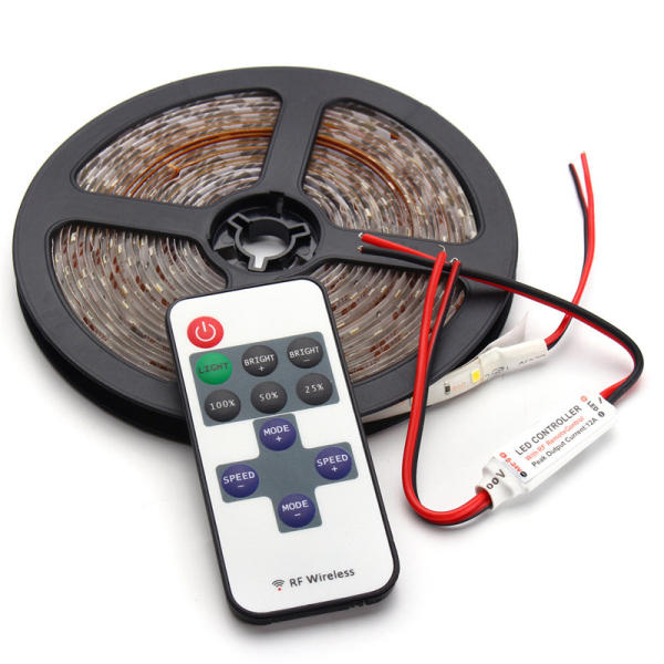 Wireless Waterproof LED Strip Light 16FT 12V 5M 300LED For Motorcycle Boat Truck Car SUV