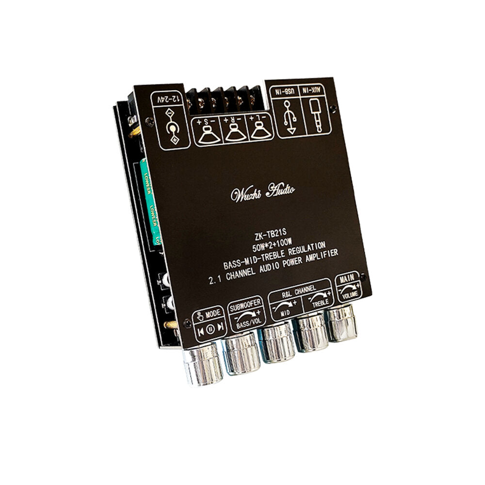 2.1 Channel Bluetooth Audio Amplifier Board Module Subwoofer Mid-pitched High-pitched TPA3116 Bass AMP 50WX2+100W