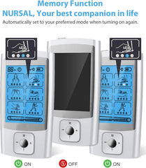 TENS & EMS Pain Relief Machine with Electrode Pads, USB Cable, and Accessories for Muscle Recovery and Conditioning