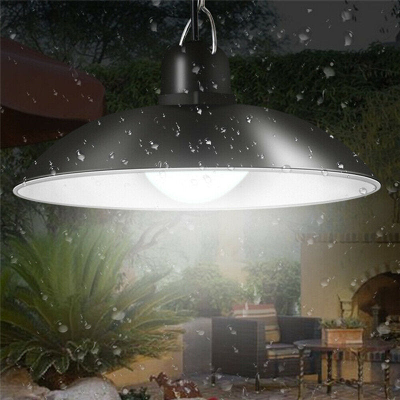Solar LED Pendant Light Outdoor Flood Hanging Garden Lamp + Remote Waterproof White Light