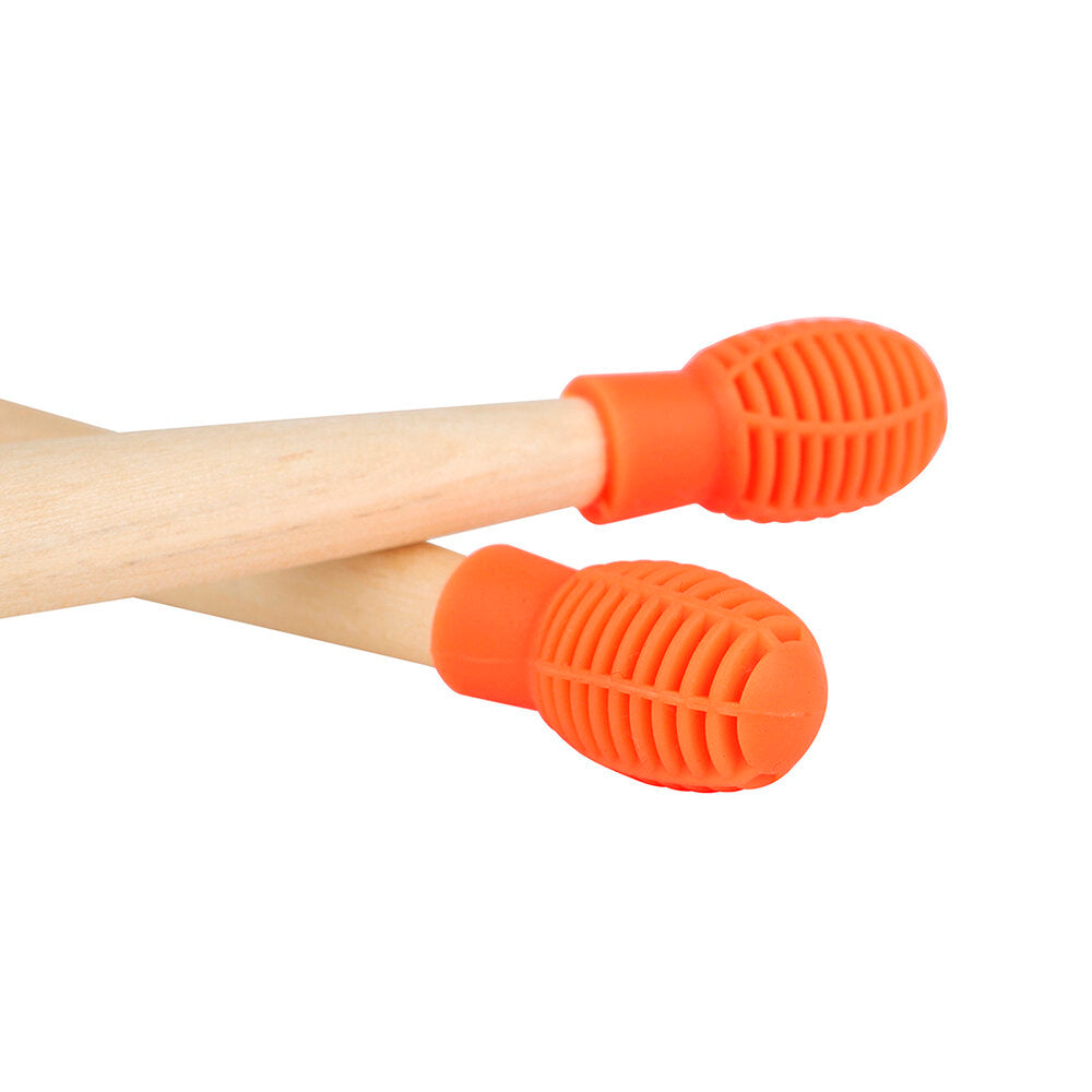 2Pcs Silica Gel Head Drumsticks Portable Practice Drum Set Drum Cap for Drumsticks
