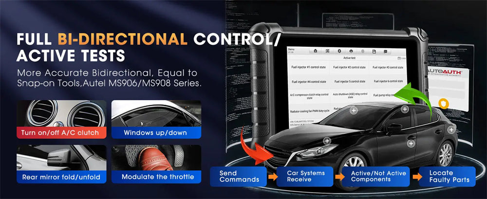 OBD2 Automotive Diagnostic Scan Tool Active Tests 40+ Maintenance Services Support DoIP / CAN FD Protocols