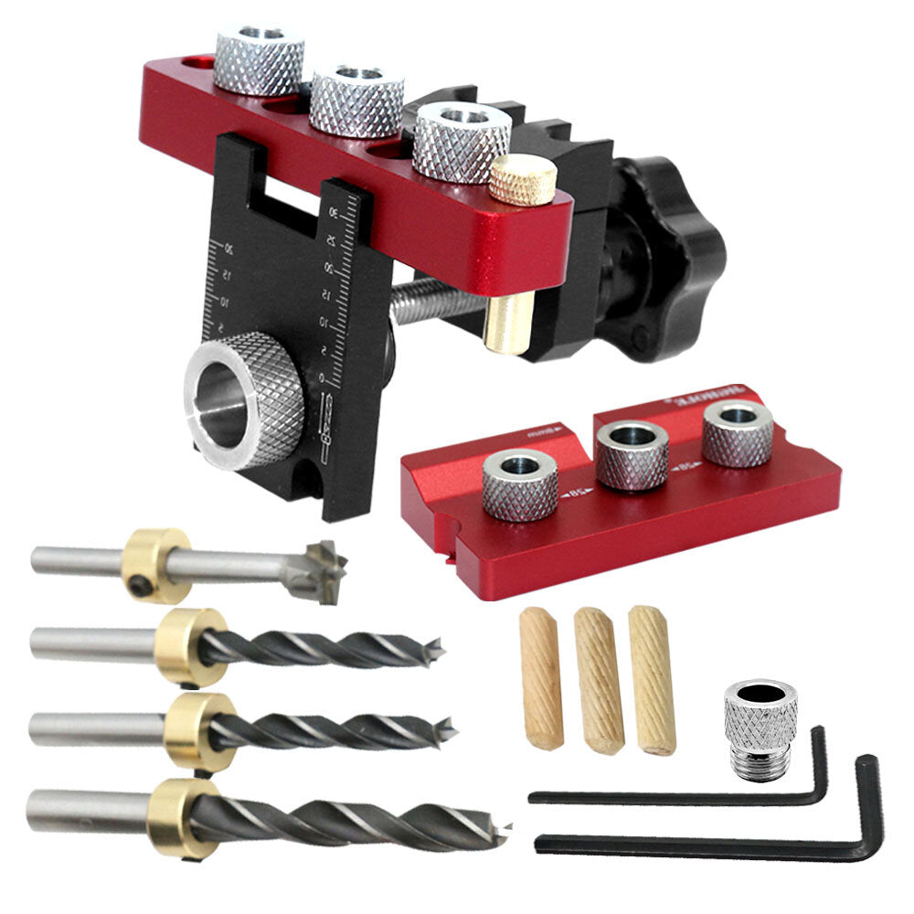 Adjustable 8/15mm Metal Bushings for Accurate Drilling Alignment - 6061 Aluminum, Includes Doweling Jig Set