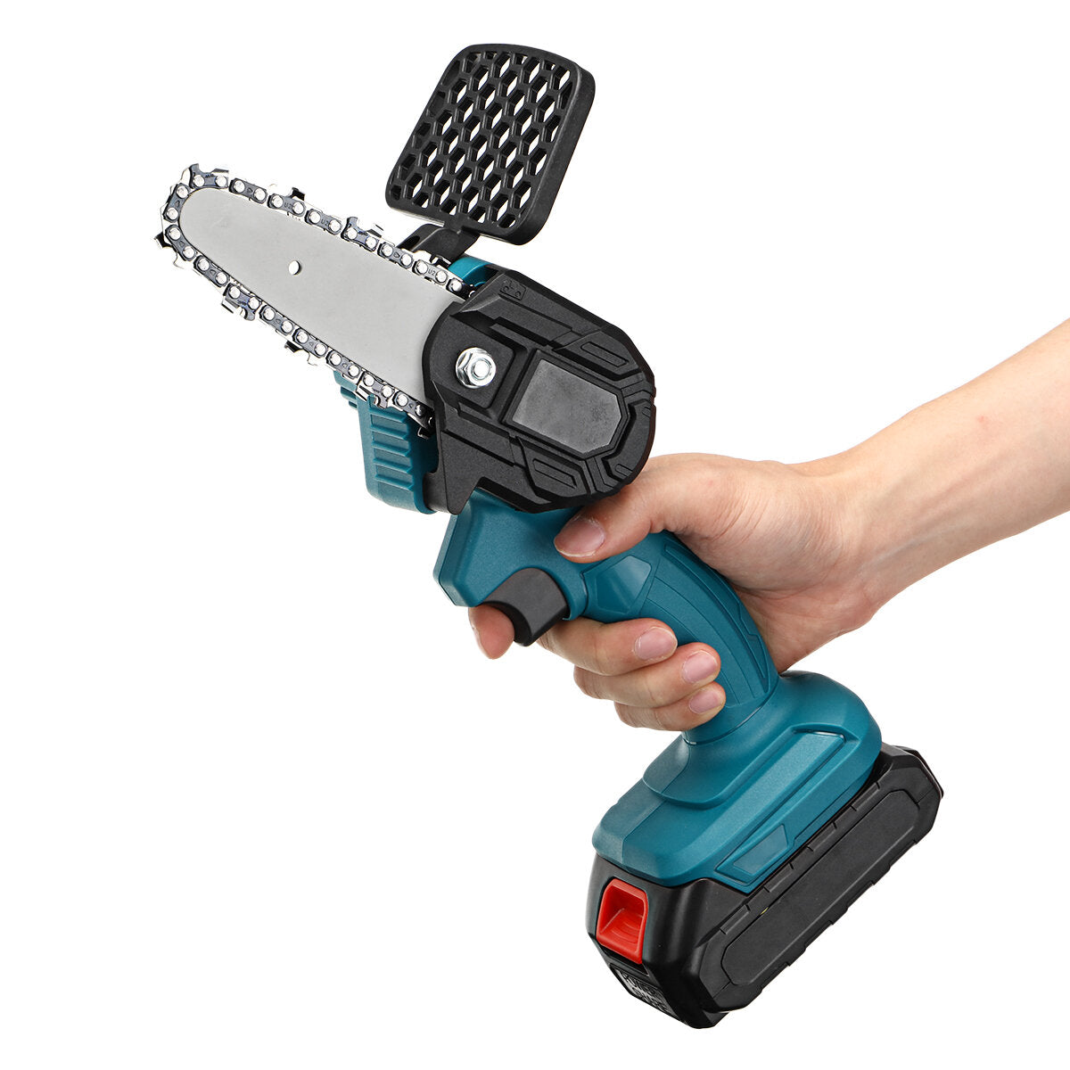 550W 48VF 4" Mini Cordless One-Hand Electric Chain Saw Woodworking Wood Cutter