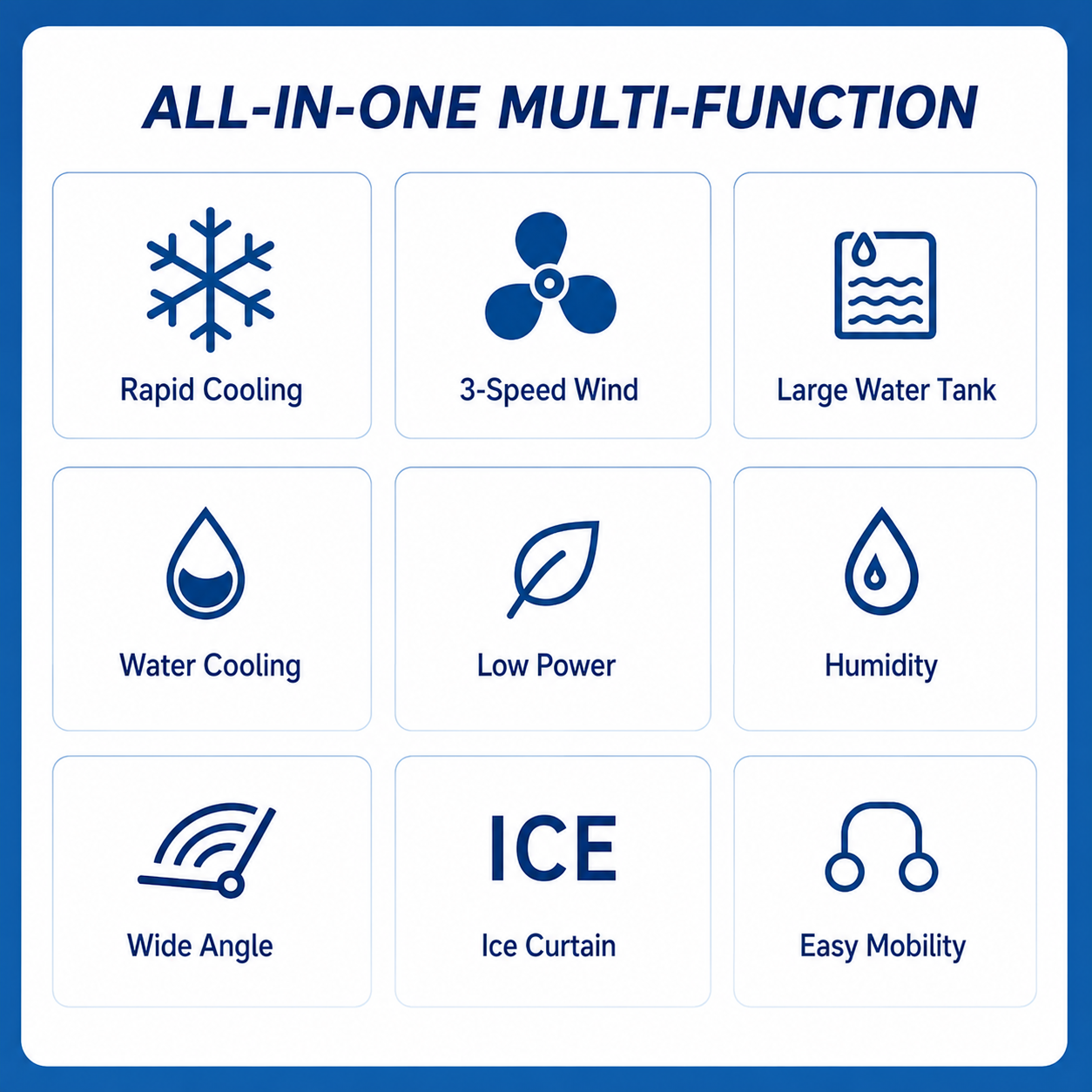 Portable 3-in-1 Evaporative Air Cooler with 10L Water Tank & Remote Control