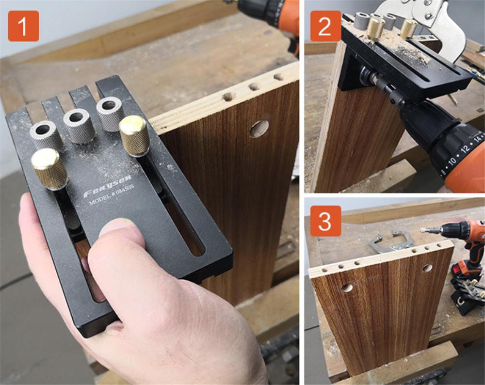 Jig Set Aluminium Alloy 3 In 1 Woodworking Dowel Drilling Position Jig Drilling Guide Kit