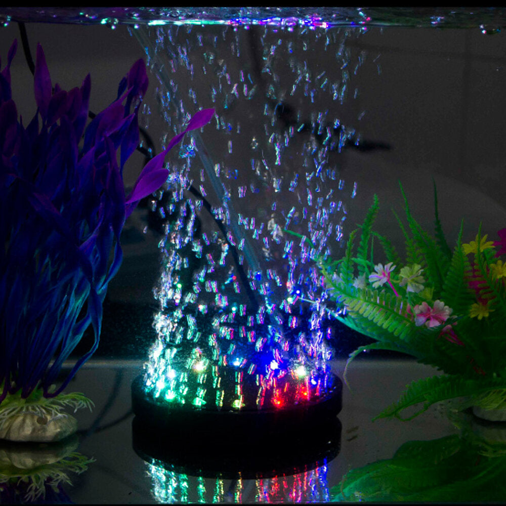 9 LED Aquarium Bubble Light Air Stone,Tank LED Air Bubbler Light Submersible Air Pump Bubble Stone Lamp for Turtle Tank Decoration