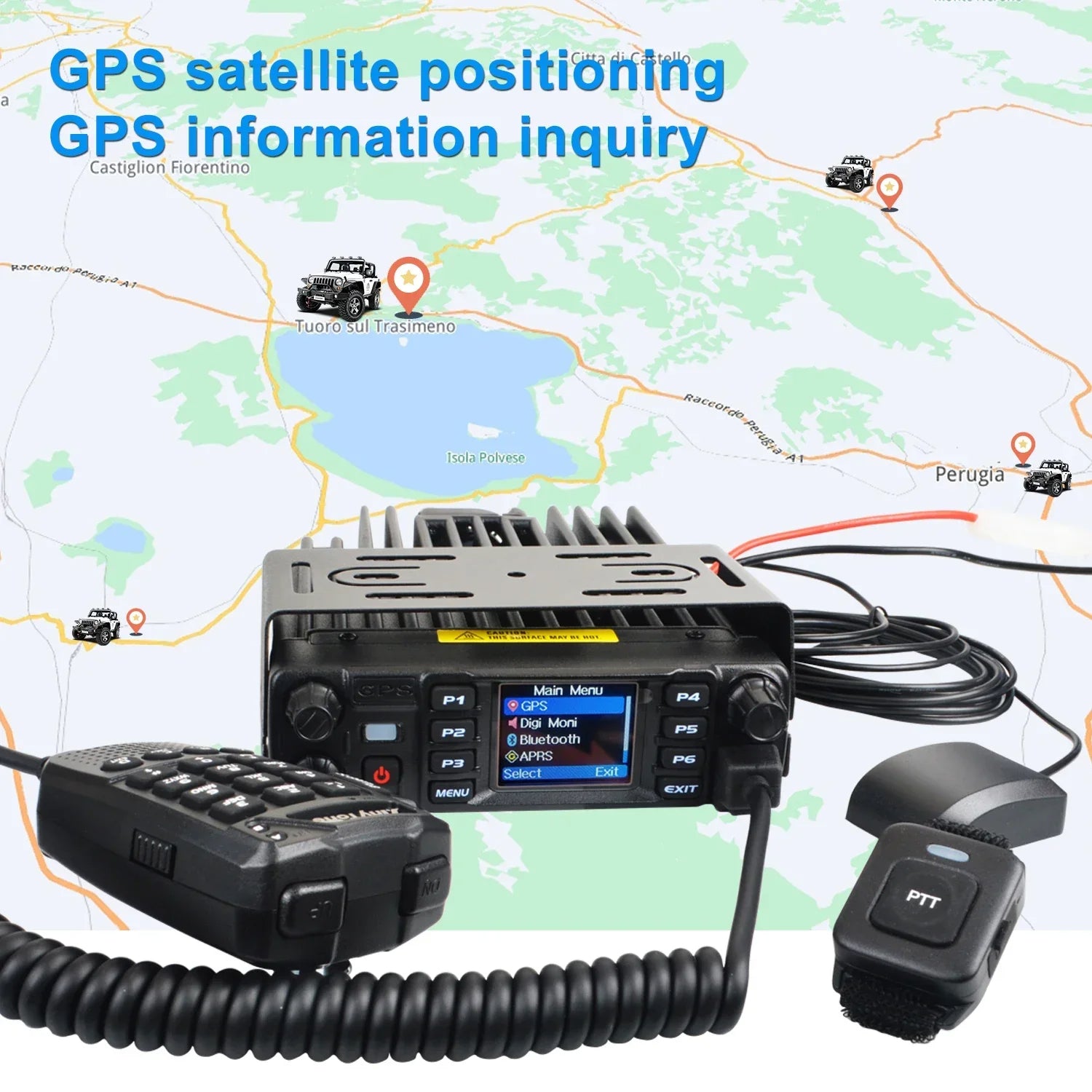 Plus VHF UHF Air Band Receive GPS APRS bluetooth PTT DMR Digital Repeater Function FM Mobile Radio AES256