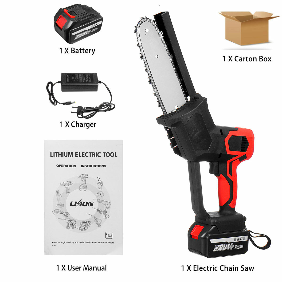 8 Inch Cordless Electric Chain Saw Brushless Motor Power Tools Chainsaw