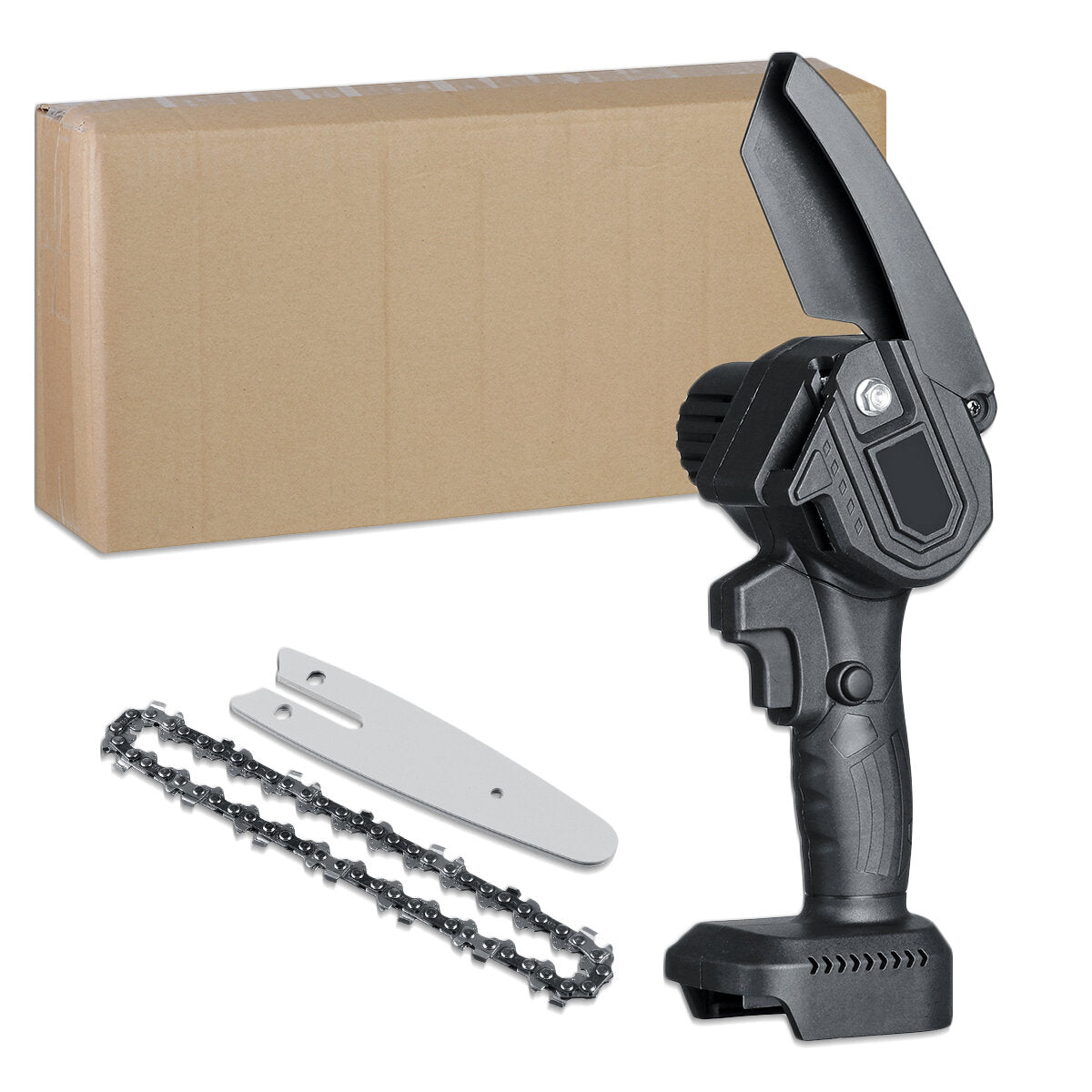 21V Cordless Electric Chainsaw Chain Saw Handheld Garden Wood Cutting Tool with Battery