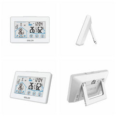 Wireless Weather Station Alarm Clock Touch Screen In/Outdoor Thermometer Hygrometer Forecast Calendar Comfort Indicator Wireless Remote Sensor