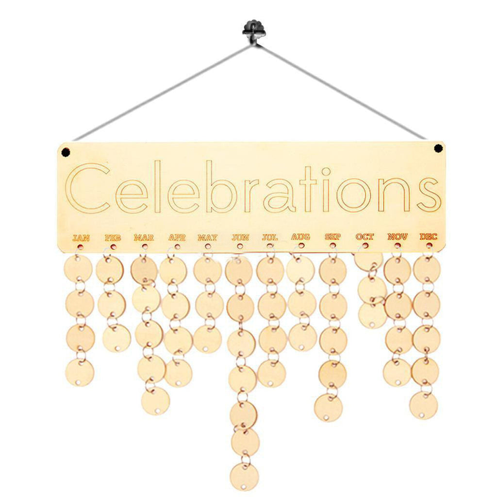 Wood Birthday Reminder Wood Plaque Board Sign Family DIY Calendar Home Decorations