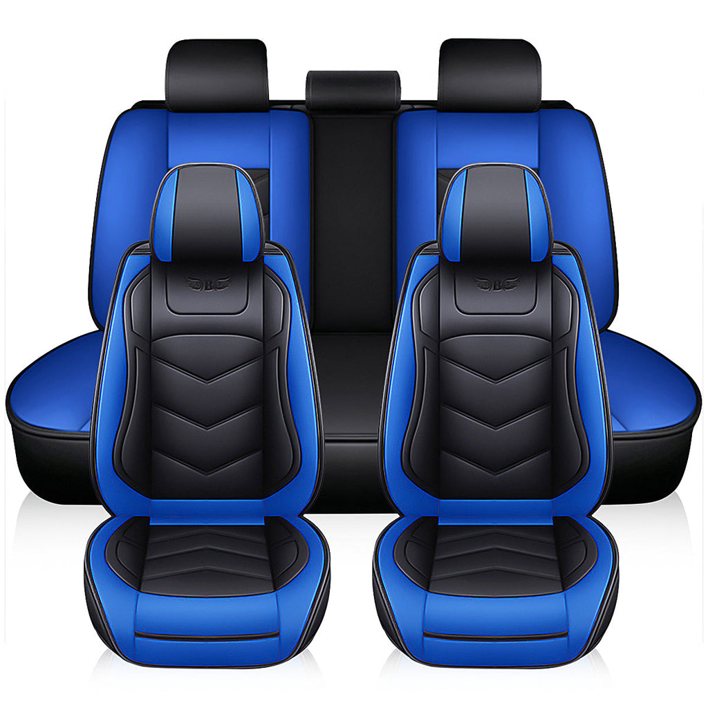 1/5PCS Single/Full Seat Cover Universal Full Leather Car Front Seat Mat Breathable Cushion Pad Set