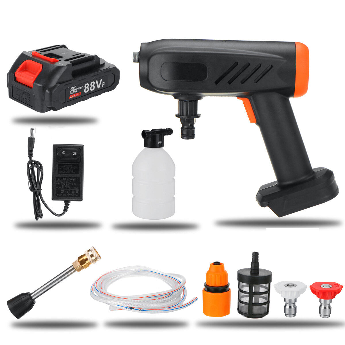 Cordless High Pressure Washer Car Washing Machine Water Cleaner Spray Guns W/ None/1/2 Battery For Makita