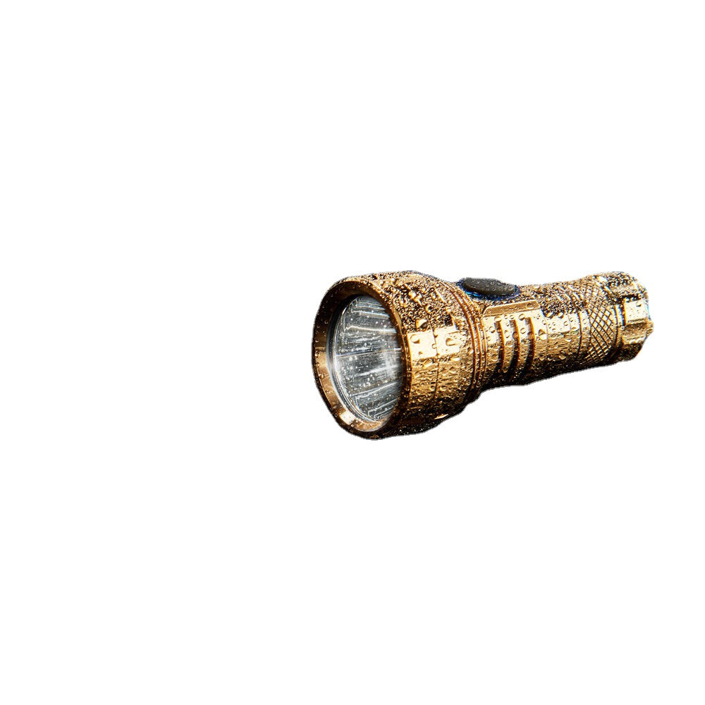 Copper/Brass 450LM 300m EDC Flashlight with 10180 Battery USB Rechargeable Mini & Long Distance Powerful LED Torch