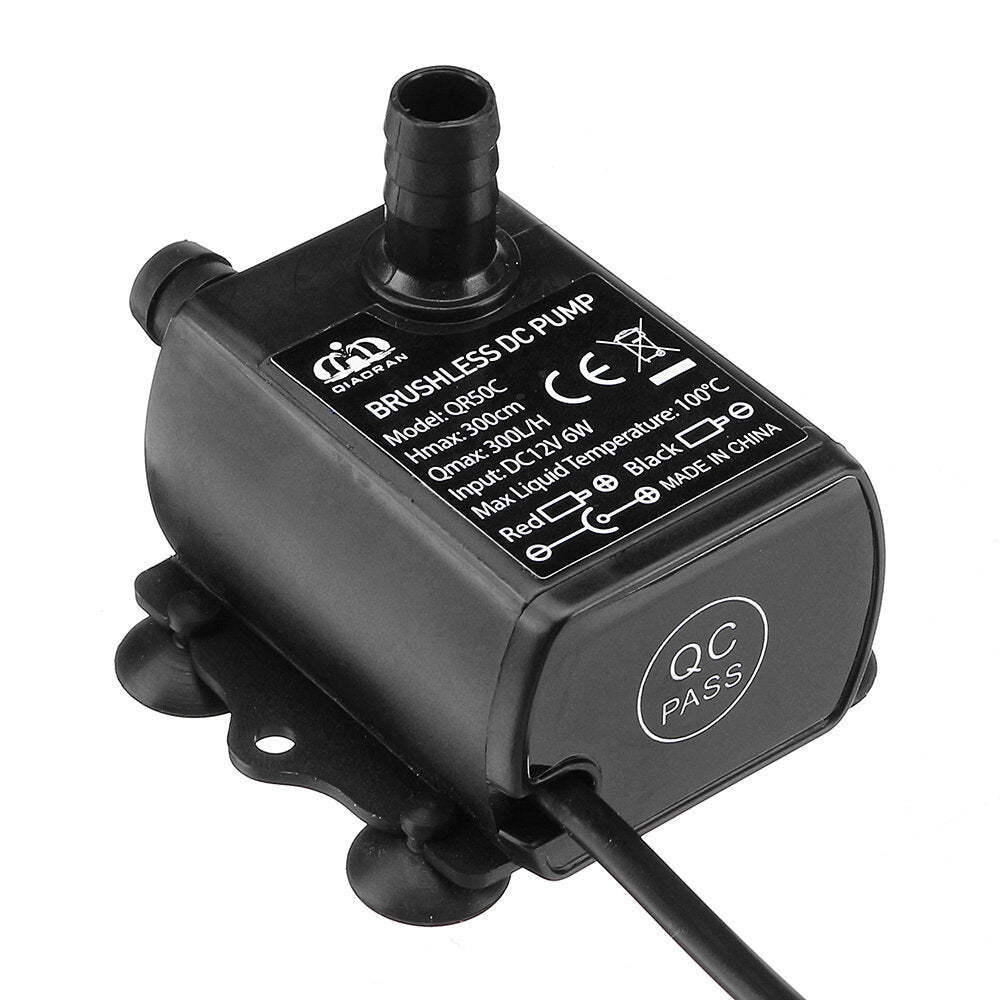 DC 5V 12V 6W Water Pump USB Female Plug Ultra-quiet Mini Brushless DC Water Pump