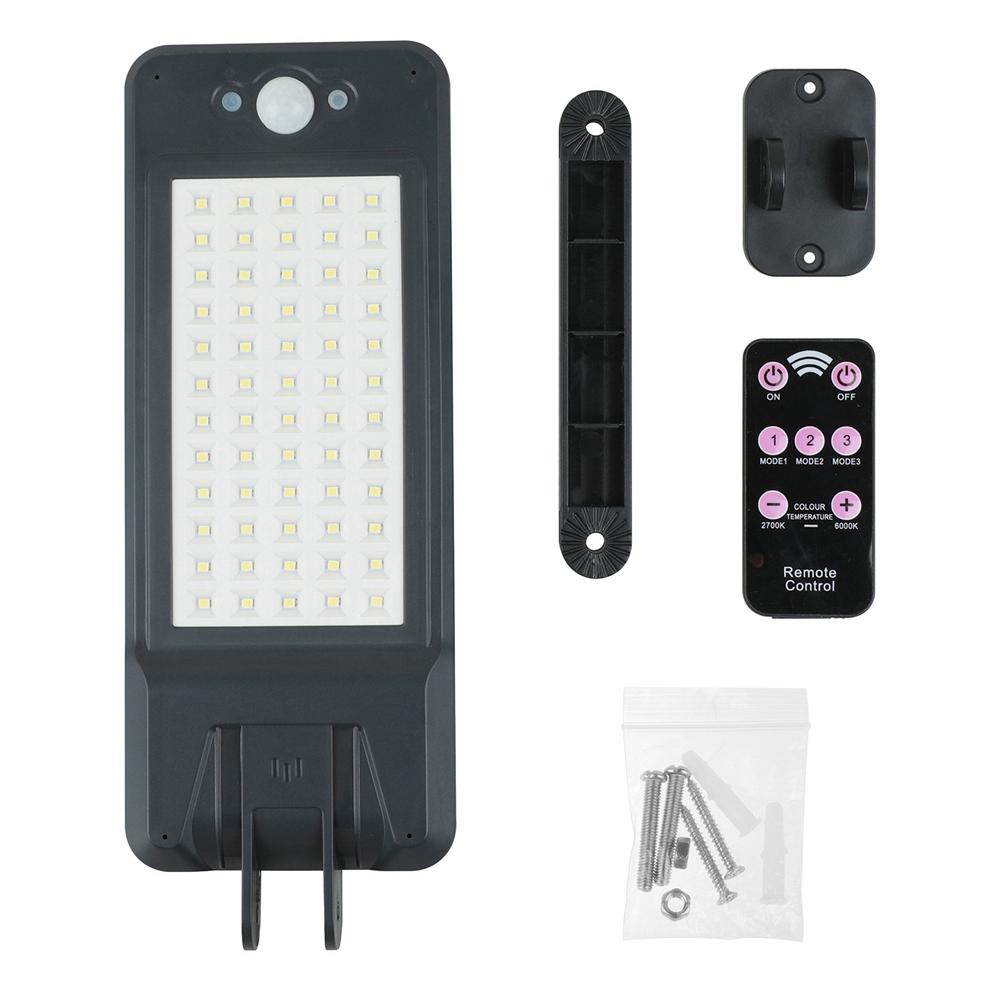 60 LED Remote Control  Solar PIR Motion Sensor Street Light Waterproof Outdoor Garden Wall Lamp 3 Lighting Modes