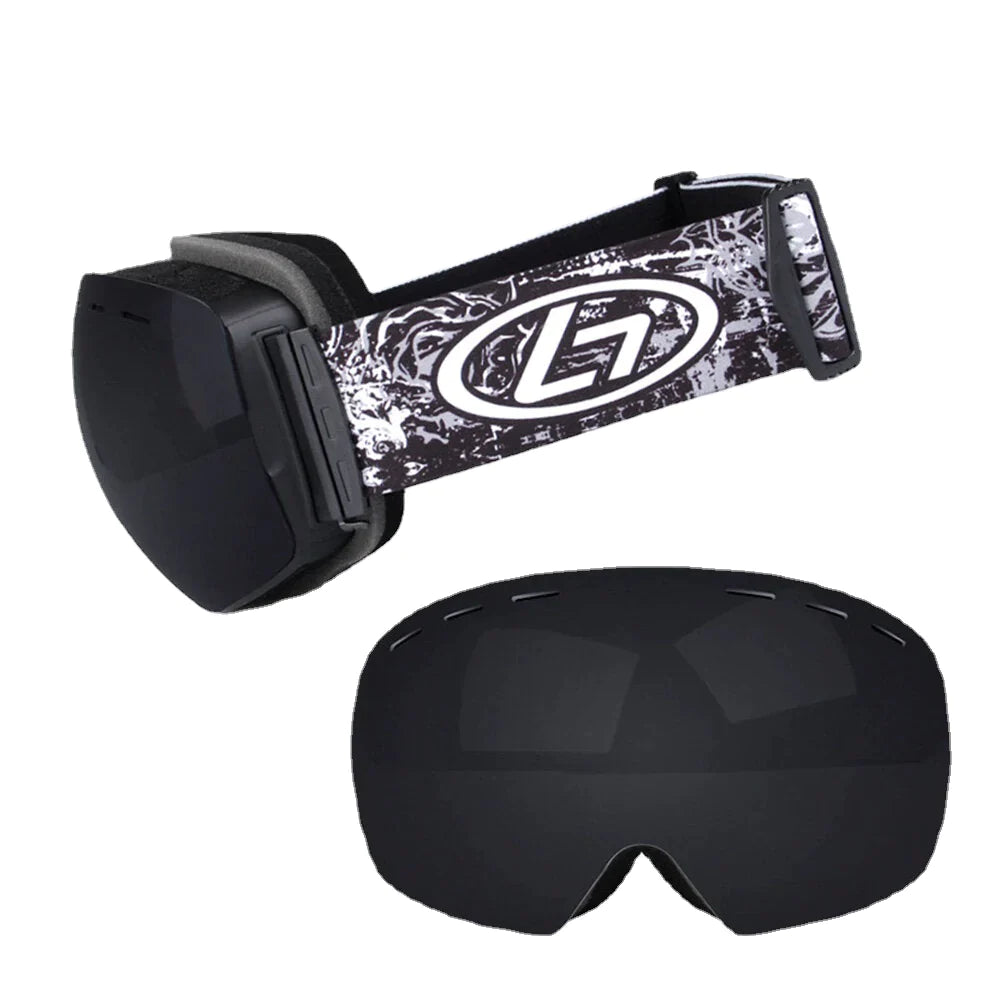 Unisex Double-layer Ski Goggles Spherical Professional Dual-lens Anti-fog Windproof Goggles
