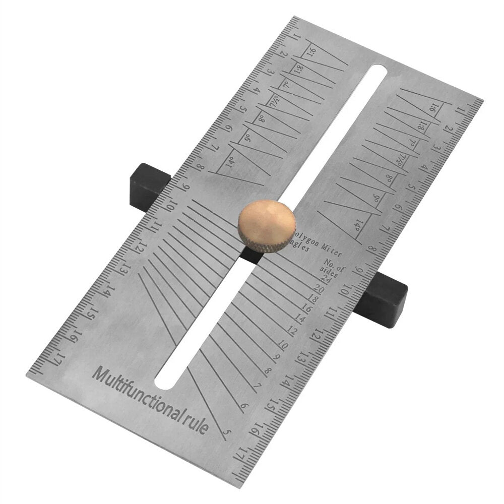 30cm Stainless Steel Multi-Function Square Ruler for Accurate Woodworking Measurements, Lightweight & Portable