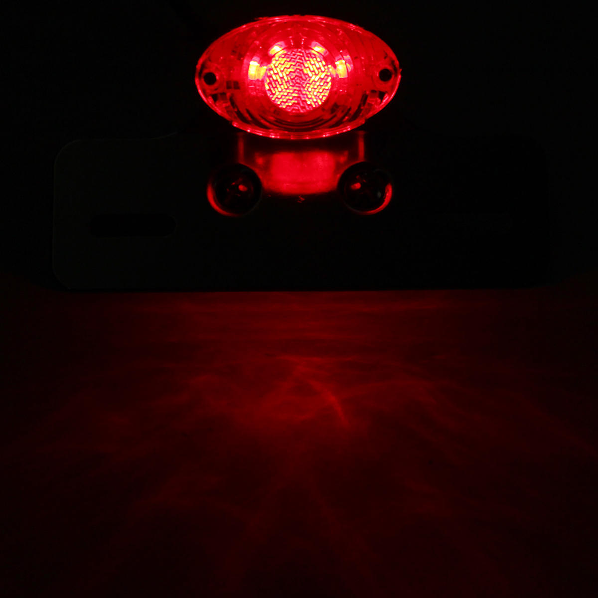 12V Motorcycle Rear Brake Stop Red Light License Plate Bracket Tail Lights Chrome/Black