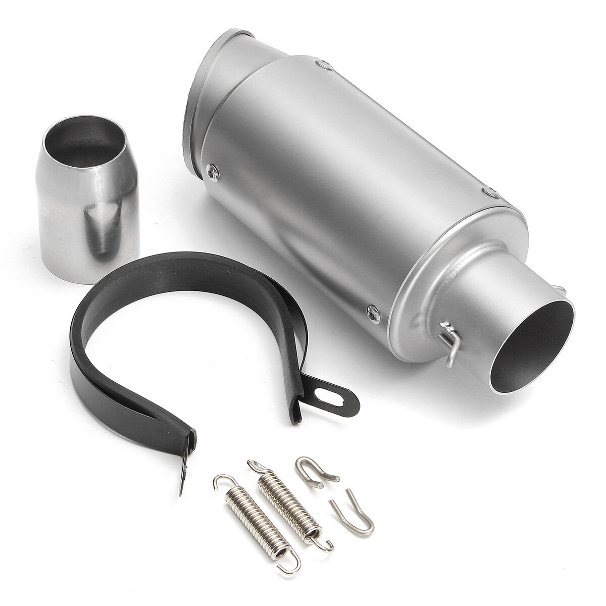 38-51mm Universal Muffler Exhaust Tail Pipe Curved Port Stainless Steel ATV Quad