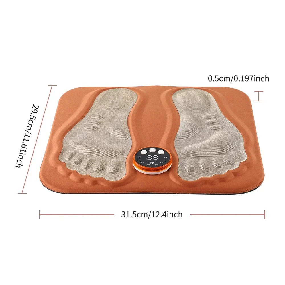 3D Foot Massager Pad with 8 Modes, 29 Intensities, RF Remote, Ergonomic Design for Relaxation & Slimming - Orange