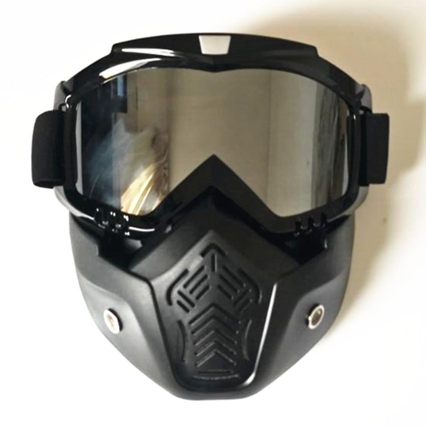 Motorcycle Helmet Face Mask Windproof Shield Goggles Detachable