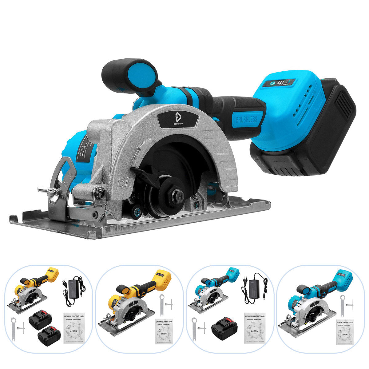 20V 125MM Electric Cordless Brushless Circular Saw Auxiliary Handle Household Woodworking Tools DIY Tools for Makita 18V Battery