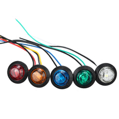 5pcs 24V Round LED Side Marker Light Indicator Lamp Truck Trailer Caravan Van