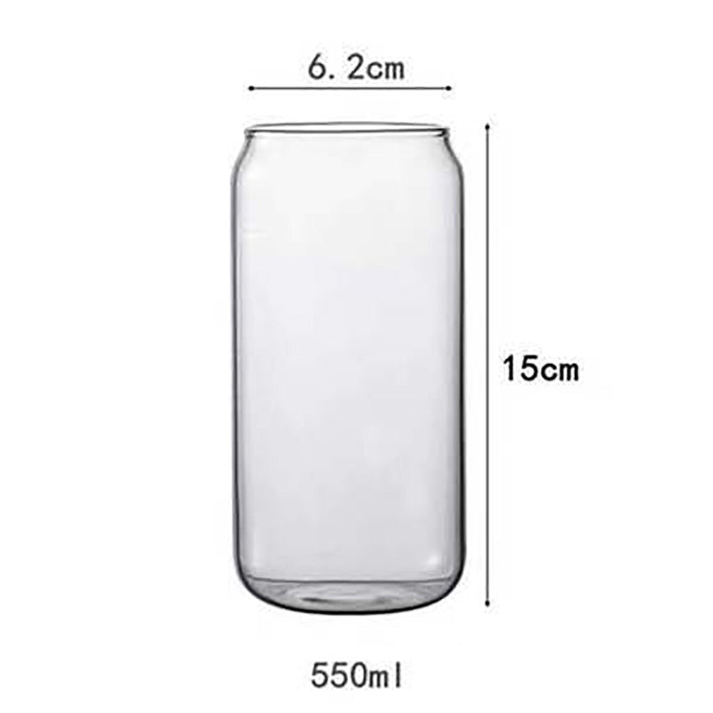 Transparent Glass Cola Can Shaped Glass Mug Heat Resistant Cold Drink Cup Cafe Beverage Juice Milk Cup