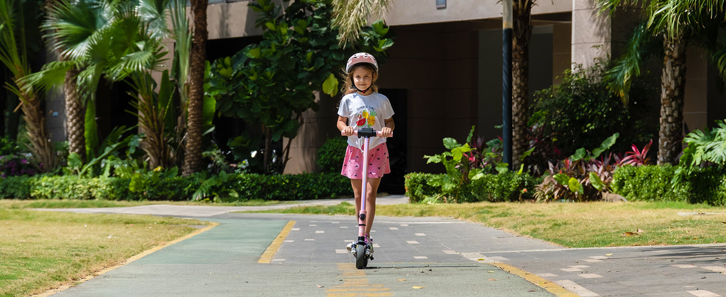 Kids Electric Scooter, 21.6V 2.5Ah, 130W Motor, Max Speed 14KM/H, 6.5in Folding Electric Scooter, 5-8KM Range, Max Load 70Kg Children Electric Scooter