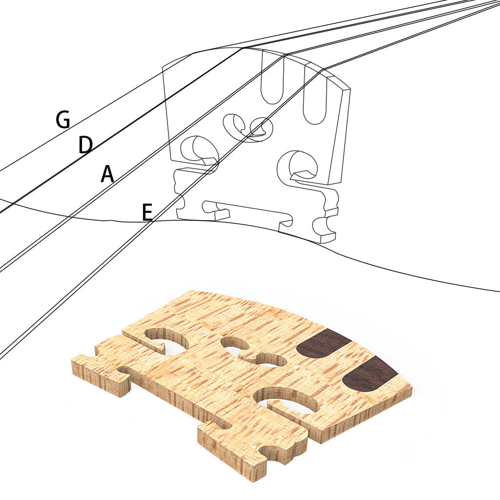 1PC Master AA Grade Snow Flake Texture Maple Violin Bridge 4/4 Violin Bridge Replacement With E A Ebony Inlay