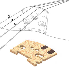 1PC Master AA Grade Snow Flake Texture Maple Violin Bridge 4/4 Violin Bridge Replacement With E A Ebony Inlay