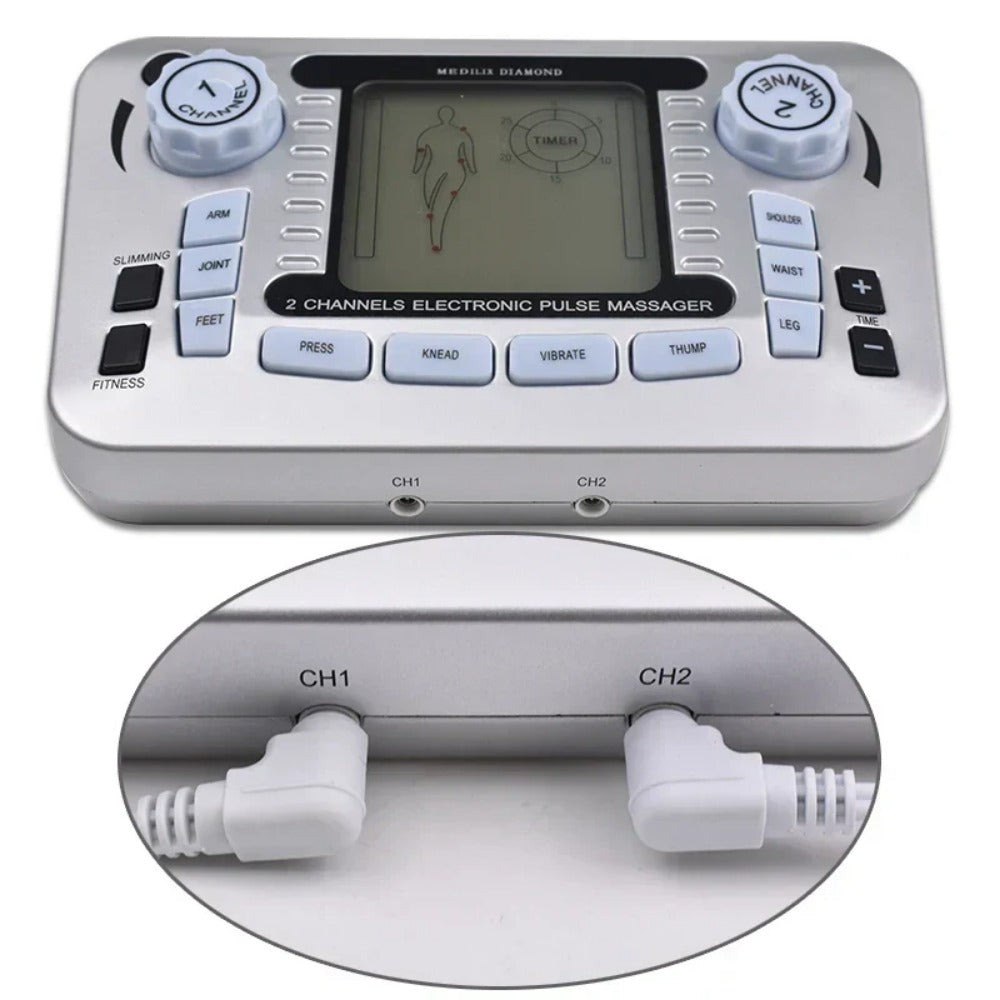 Multifunctional Electric Massager Stimulator with 20 Adjustable Intensity Levels for Pain Relief and Muscle Soothing