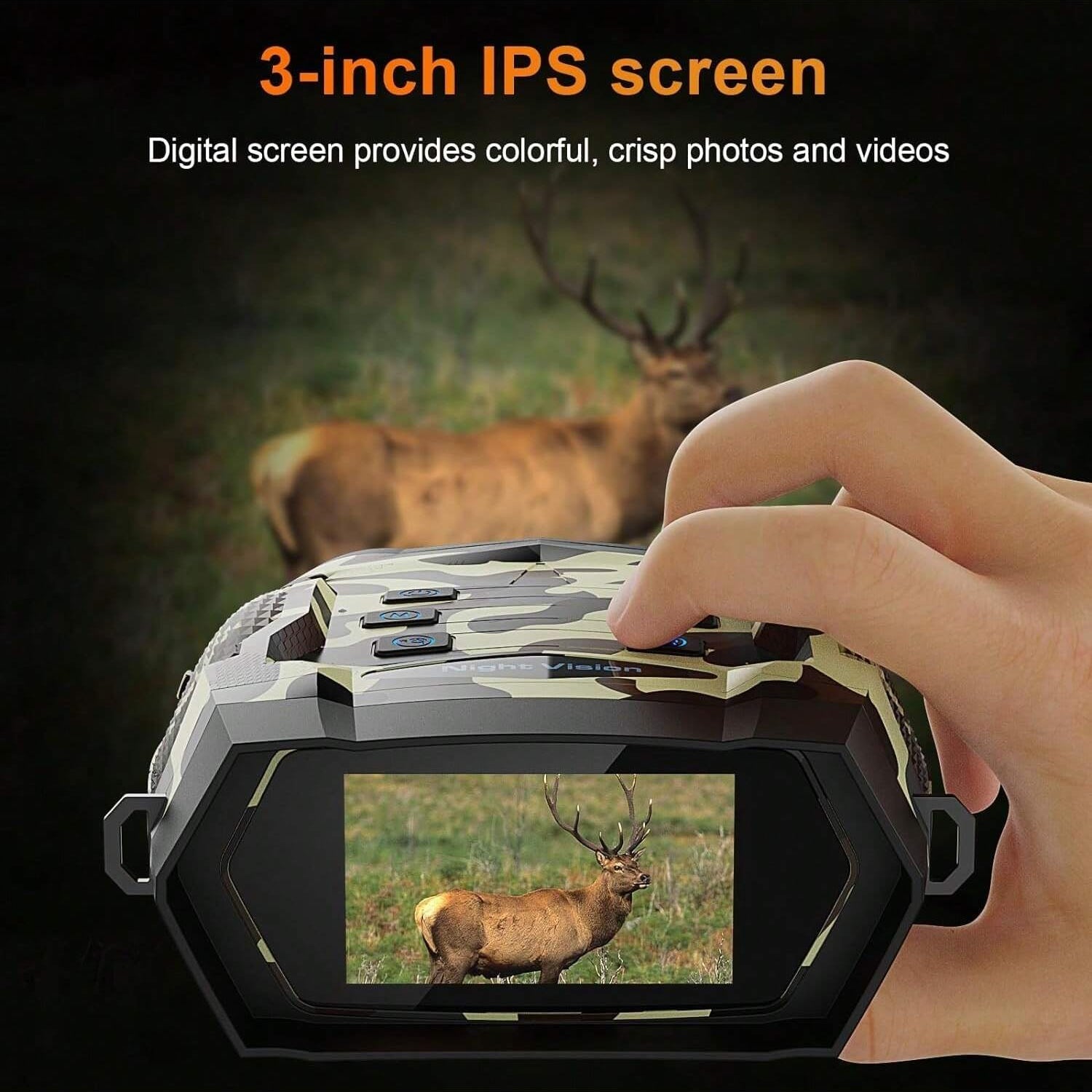 48MP Night Vision Goggles with 4K Video, 8x Zoom, 3" Screen, 20-Hour Battery, Ideal for Hunting - Includes 32GB SD Card