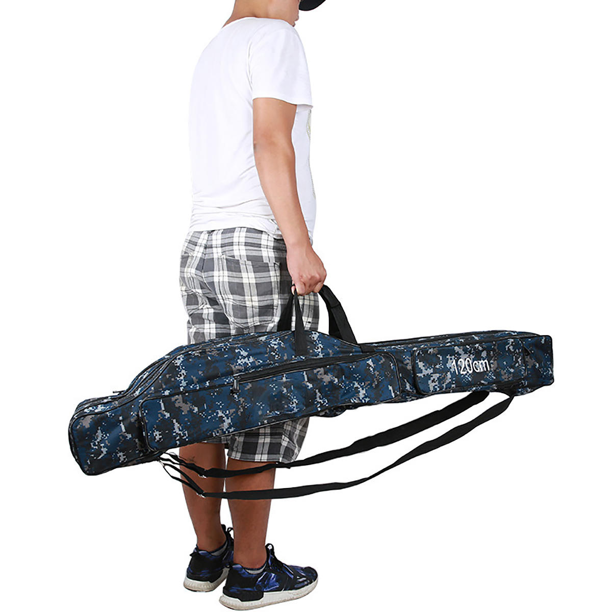 130/150cm Fishing Bag 3 Layer Folding Fish Pole Tools Storage Bag Carrier Holder Bag