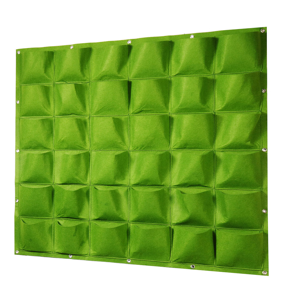 18 Pockets Wall Hanging Planting Bags Garden Vertical Planter Growing Pots Green