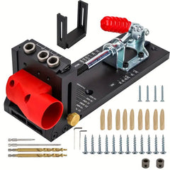 Adjustable Pocket Hole Jig - Aluminum Alloy Woodworking Locator for DIY Carpentry Projects, 3-Hole Design