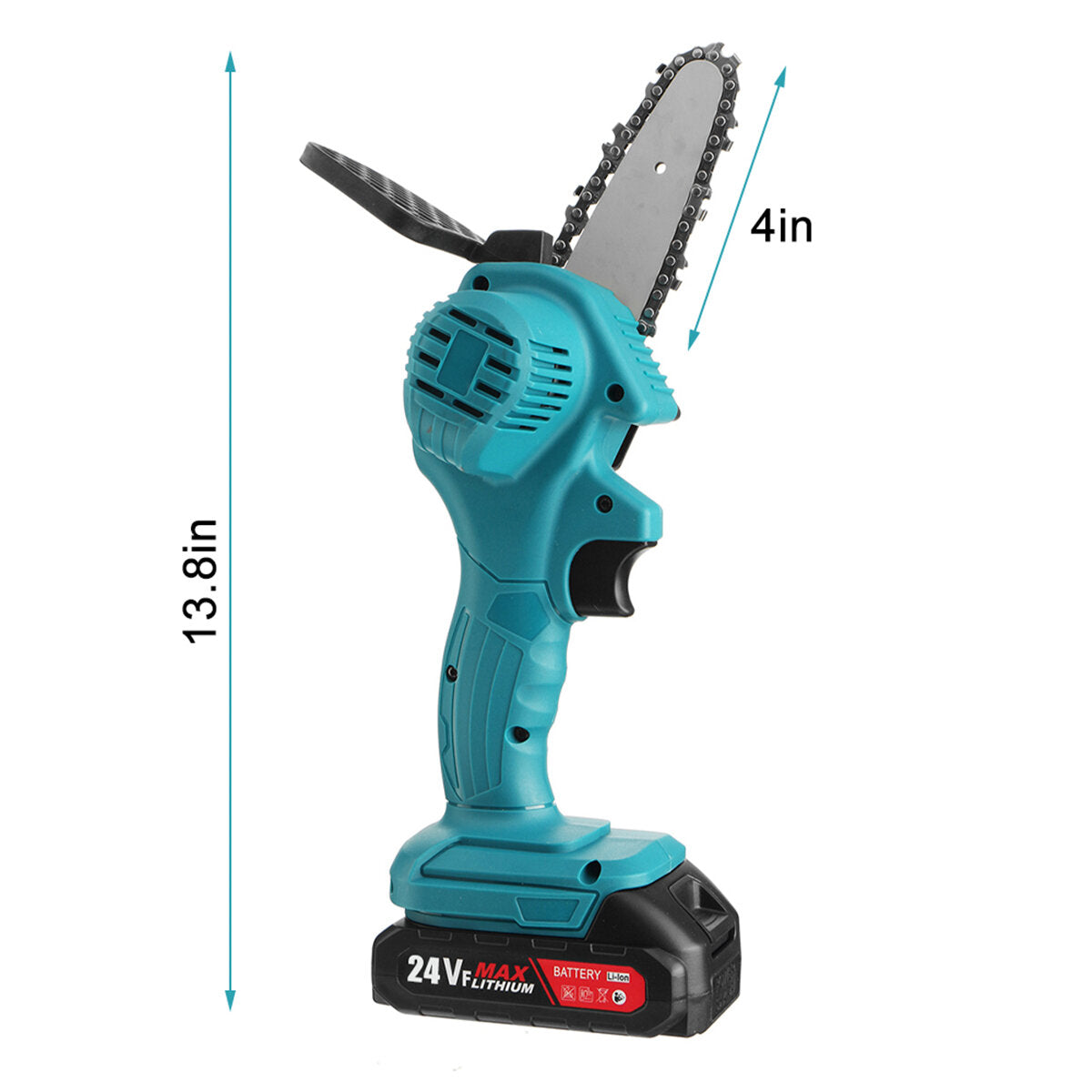 24V 4 Inch One-Hand Electric Chain Saw 800W Handheld Logging Saws Chainsaw Wood Cutting Tool