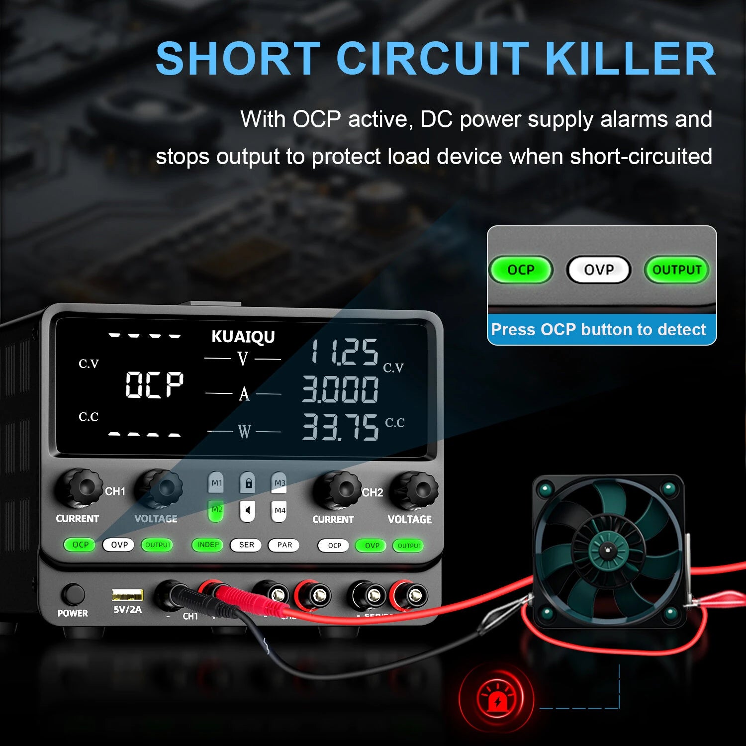 Dual Output Power Supply Adjustable Voltage 0-60V Current 0-20A High Precision OCP OVP Protection Lab Bench Power Supply