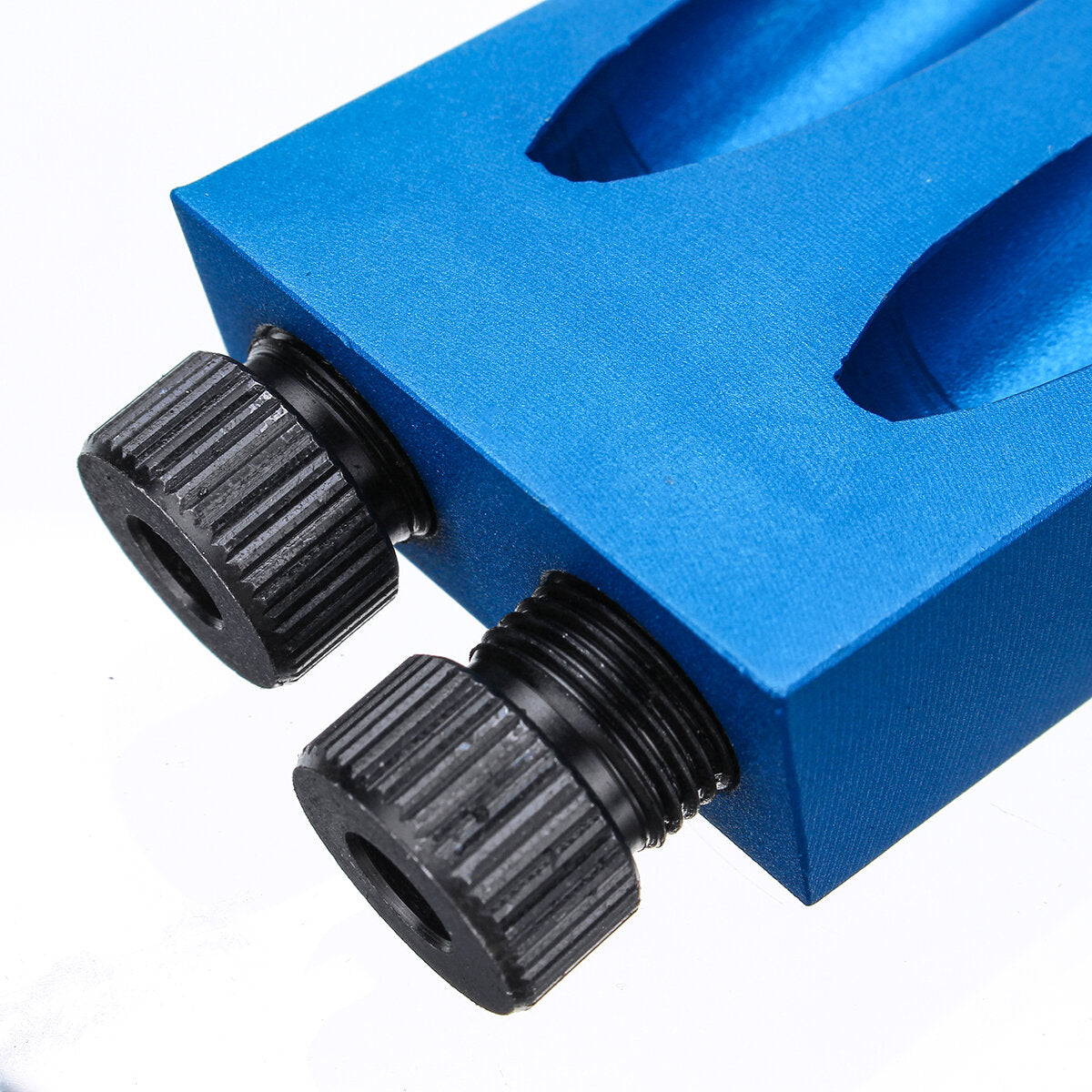 Aluminum Alloy Drill Guide Set with 15° Angle, 6/8/10mm Bits for Woodworking - Adjustable Hole Locator, Blue/Black