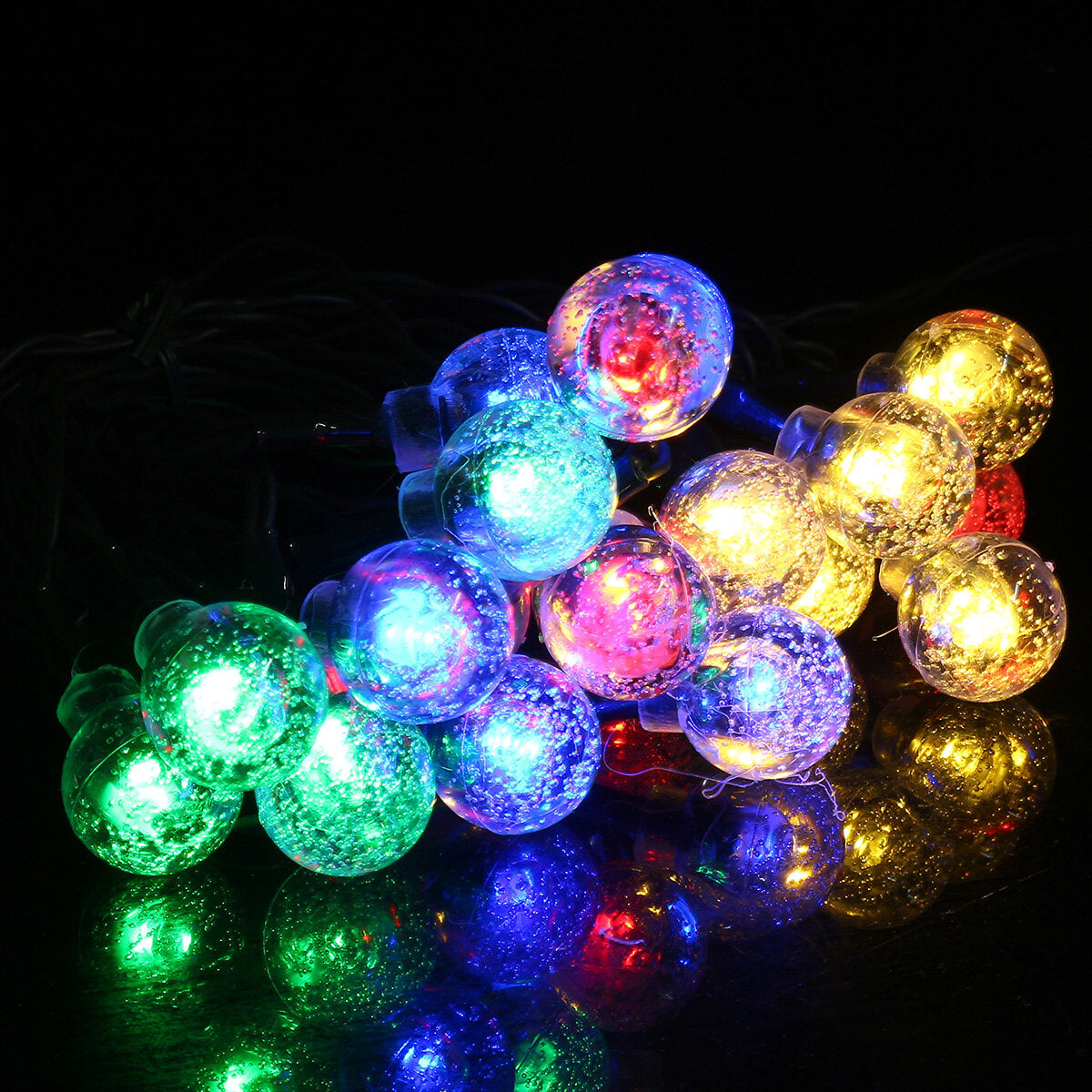 LED Solar Outdoor Waterproof Lamp 2.3cm Diameter Ball Shape Christmas Light String Balcony Garden Decoration Lights