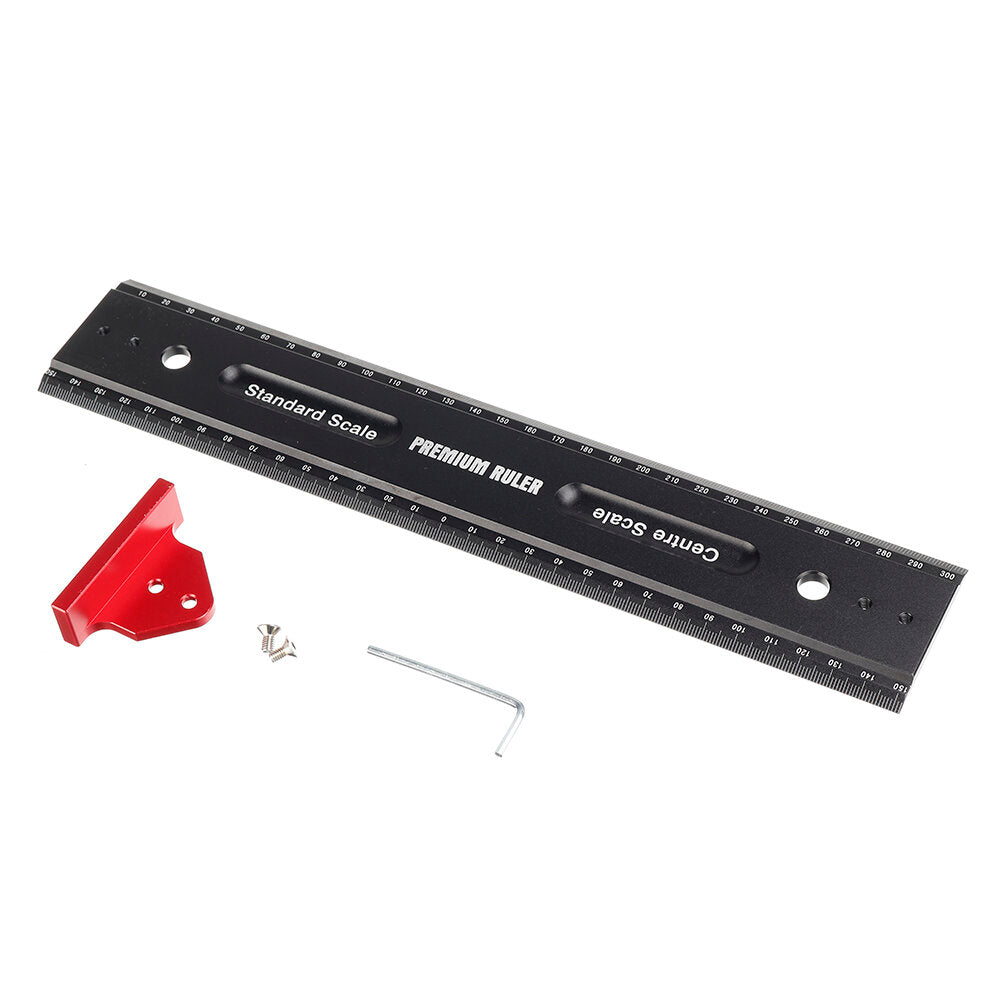 Durable Precision Measuring Ruler with Hook Stop for Woodworking - High Precision, Portable Aluminium Alloy Tool