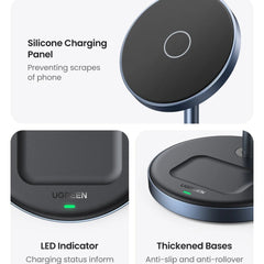 2-in-1 Magnetic Wireless Charger with USB-C Cable for iPhone 15/14/13/12 & Bluetooth Earphones, 20W Max Output