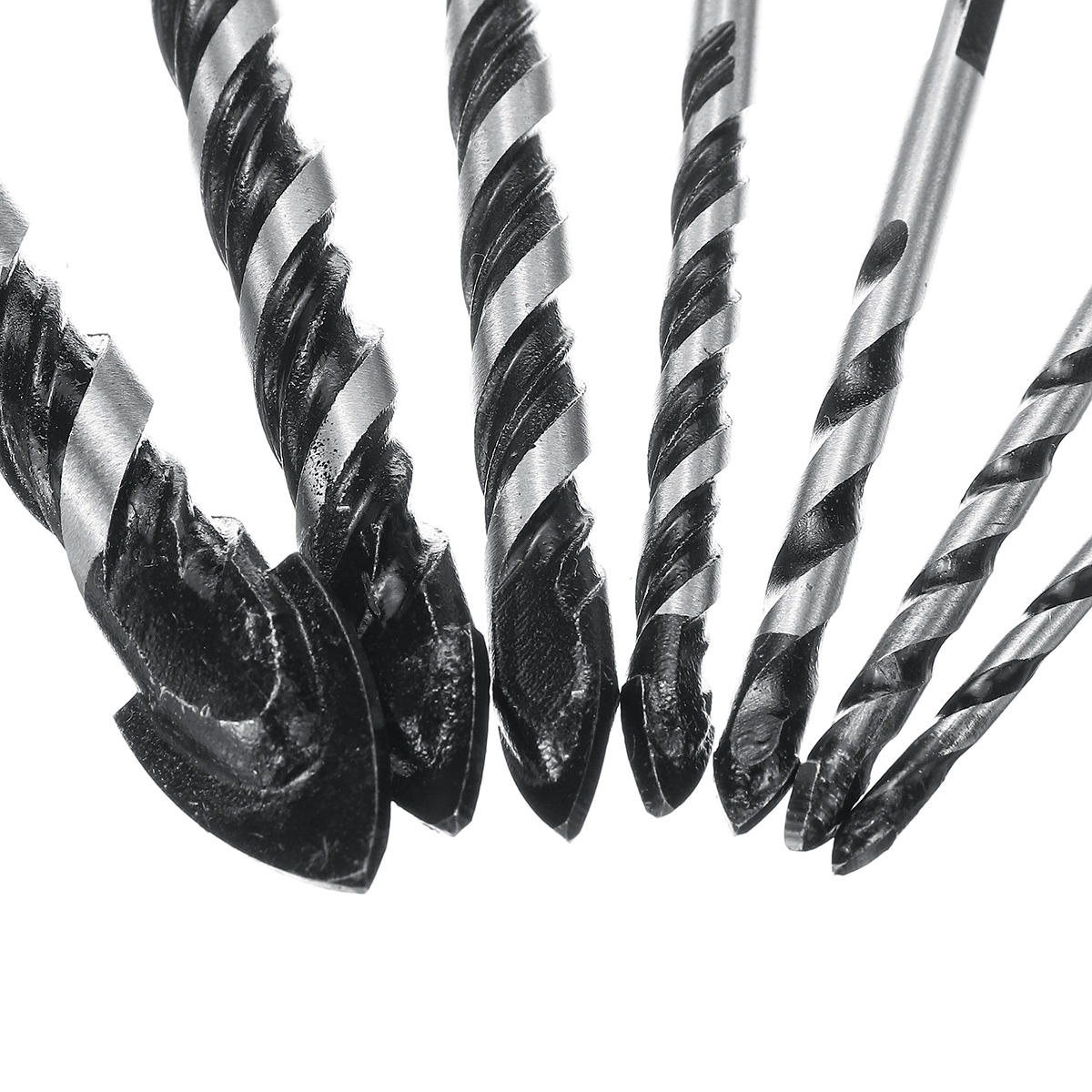 3/4/5/6/8/10/12mm Triangle Twist Drill Bit Concrete Glass Ceramic Tile Marble Drill Bit Pack7
